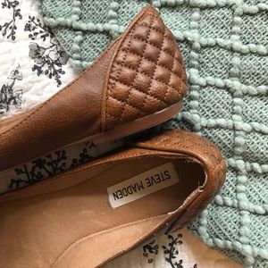 Steve Madden Quilted Tan Ballet Flats
